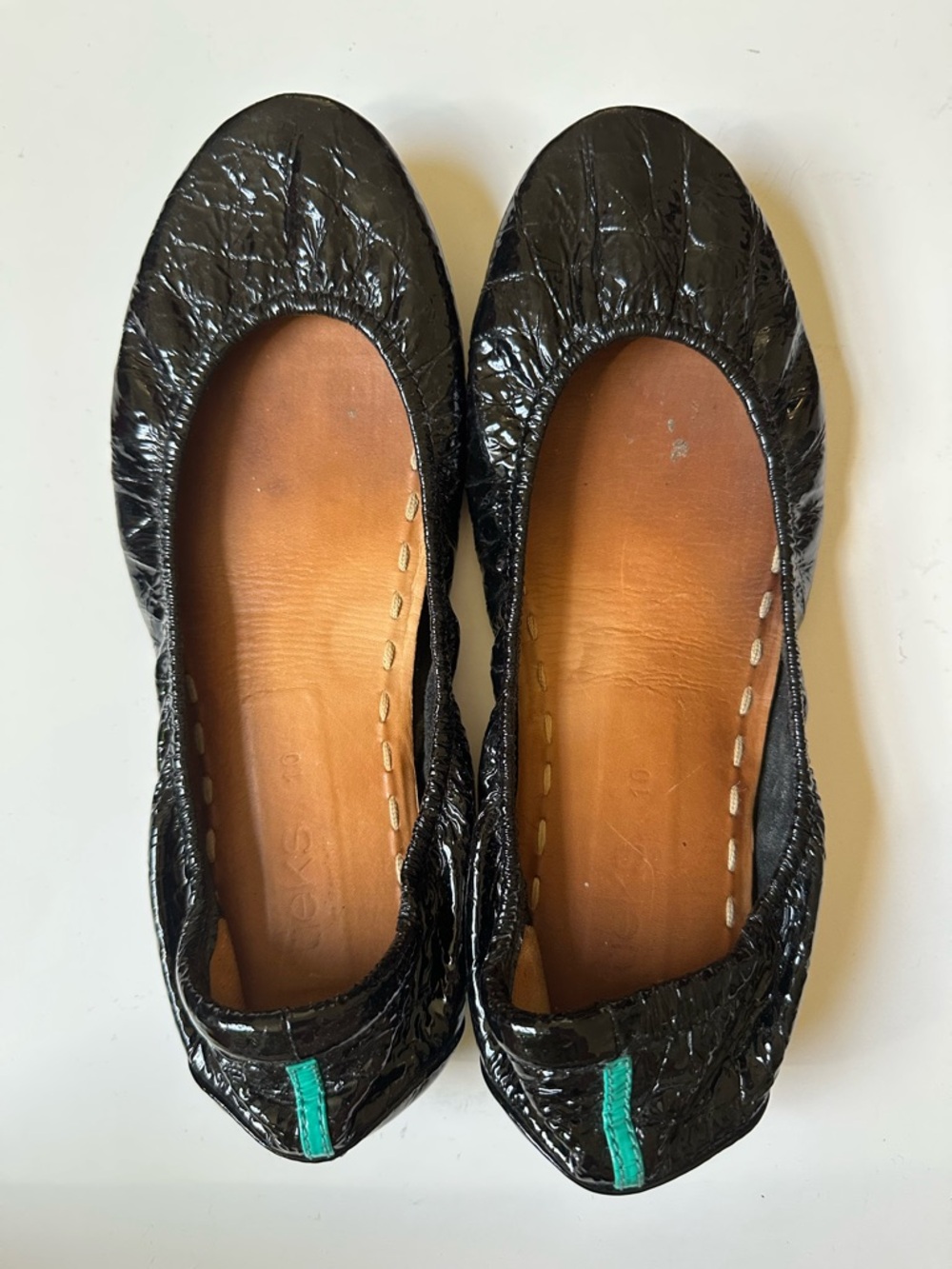 Tieks Obsidian Croc Patent Leather Flat Black